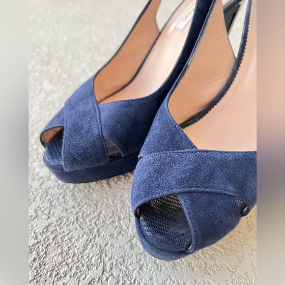 Authentic Marino Fabiani Italian Designer Blue Heel Sandals Shoes Sz 41, 11 - Picture 2 of 8